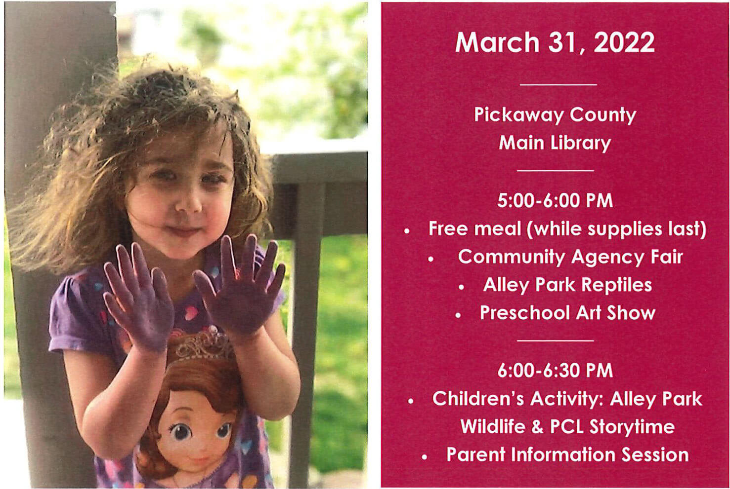 Preschool Fest March 31 at Library