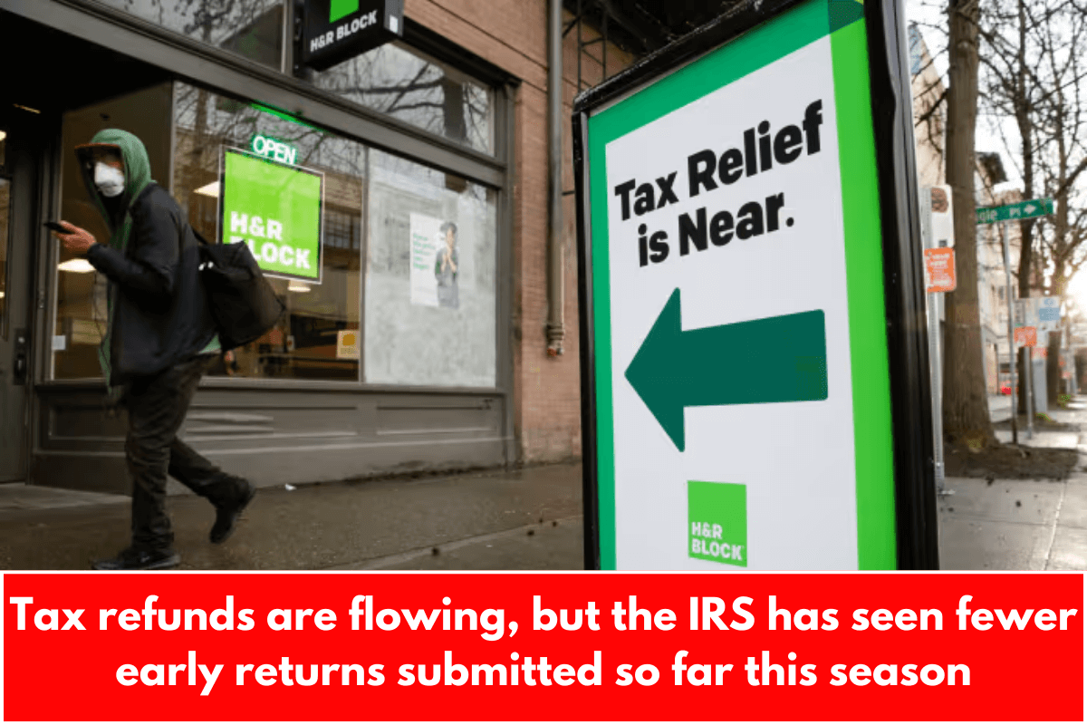 Tax refunds are flowing, but the IRS has seen fewer early returns submitted so far this season