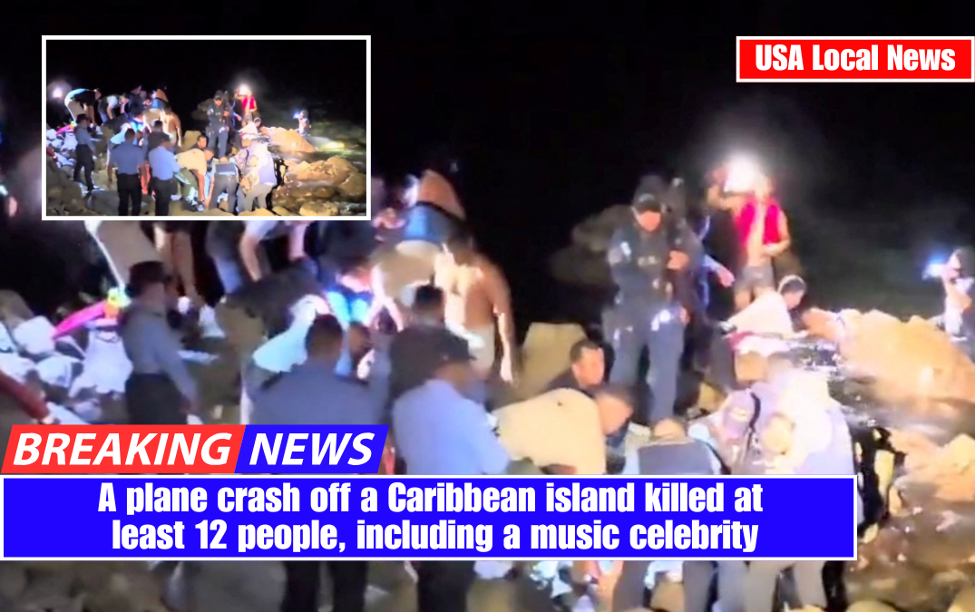 A plane crash off a Caribbean island killed at least 12 people, including a music celebrity