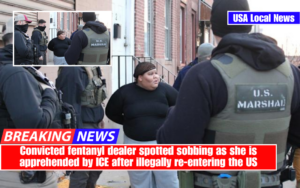 Convicted fentanyl dealer spotted sobbing as she is apprehended by ICE after illegally re-entering the US