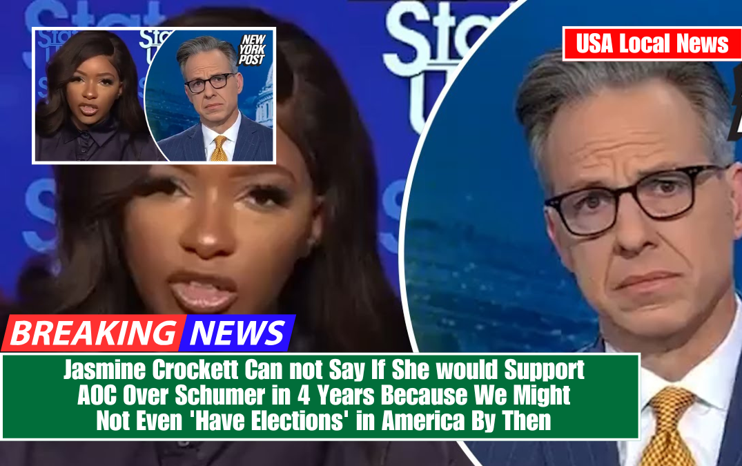 Jasmine Crockett Can not Say If She would Support AOC Over Schumer in 4 Years Because We Might Not Even 'Have Elections' in America By Then