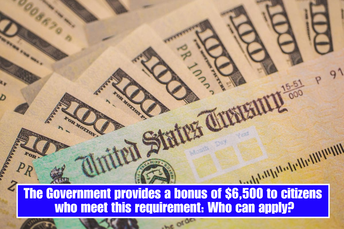 The Government provides a bonus of $6,500 to citizens who meet this requirement: Who can apply?