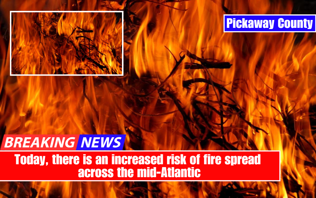 Today, there is an increased risk of fire spread across the mid-Atlantic