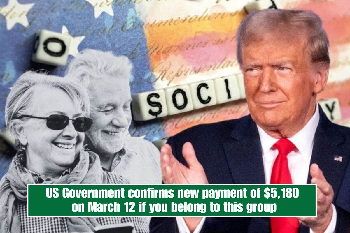 US Government confirms new payment of $5,180 on March 12 if you belong to this group