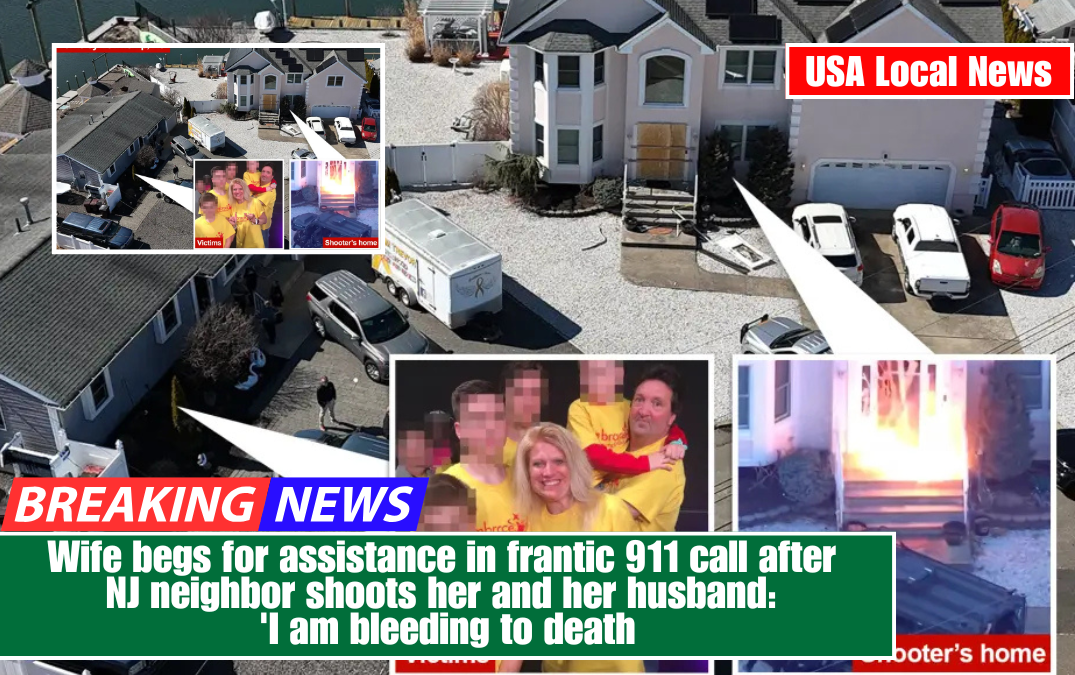 Wife begs for assistance in frantic 911 call after NJ neighbor shoots her and her husband: 'I am bleeding to death